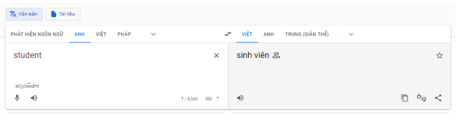 Sử dụng Google Translate để dịch từ một ngoại ngữ sang tiếng Việt